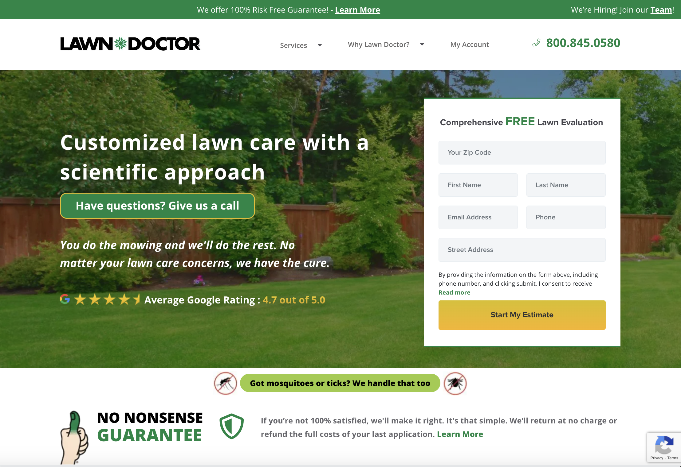 Lawn Doctor landing page