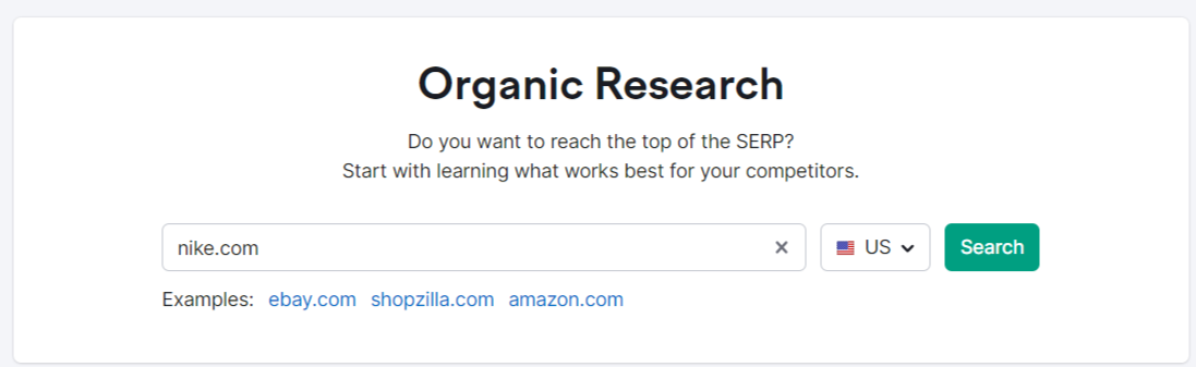 Semrush organic research