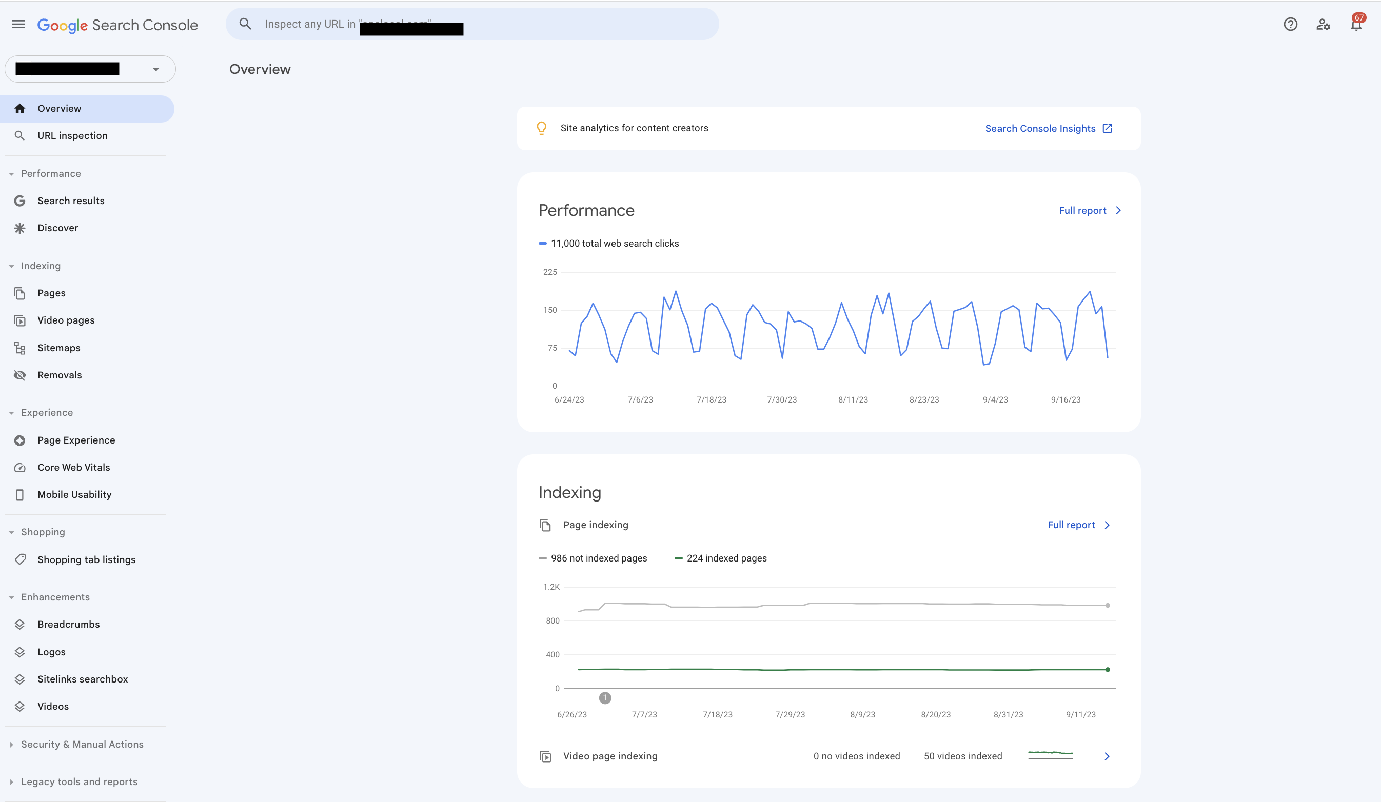 Google Search Console screenshot