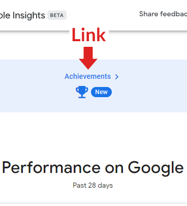 insights achievements link 651bcedad078d sej - Search Console Insights: What The Report Can Tell You