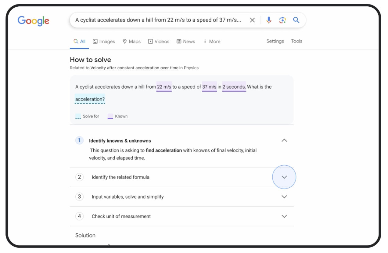 Google lance de nouveaux outils de recherche pour vous aider en mathématiques et en sciences