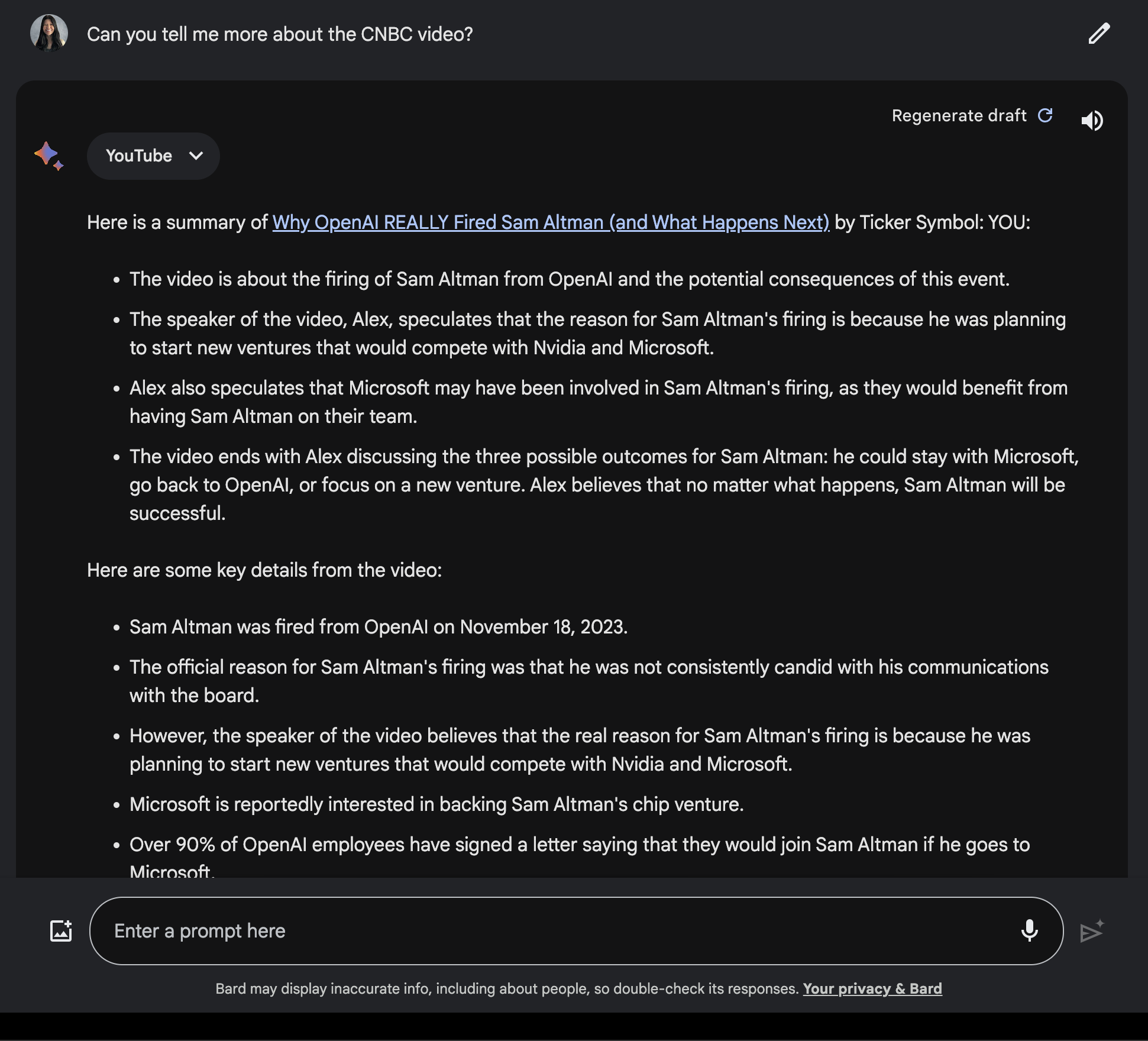 google bard youtube video understanding update 1 655e450e48d18 sej - Google Bard's Latest Update Enhances Understanding Of YouTube Videos