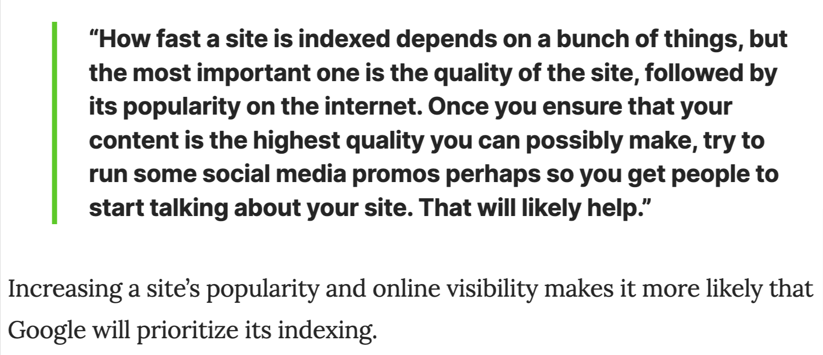 Social media promotions impact the speed of indexing on search engines - Gary Illyes from Google