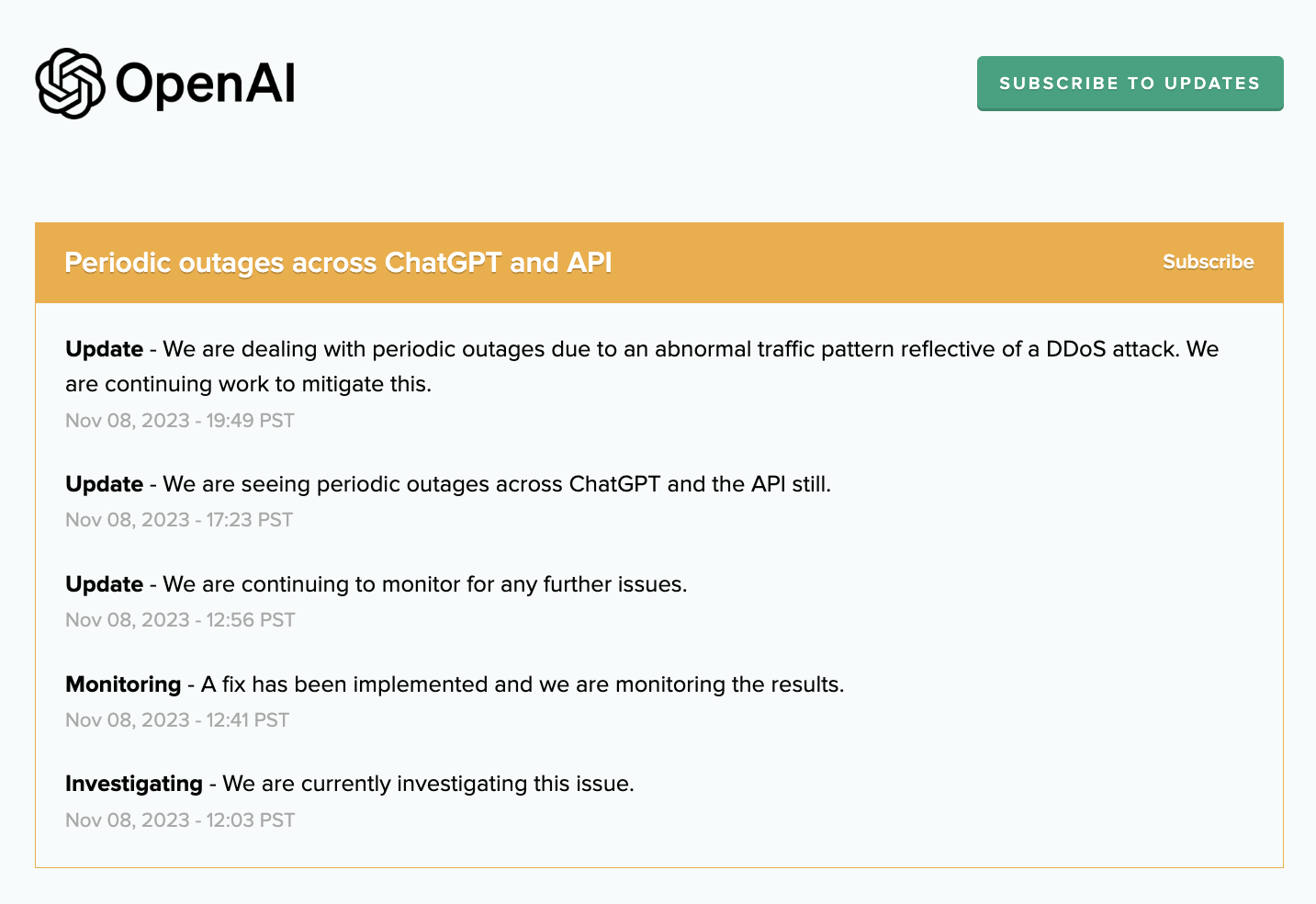 OpenAI Resolves Periodic ChatGPT And API Outages Caused By DDoS Attacks