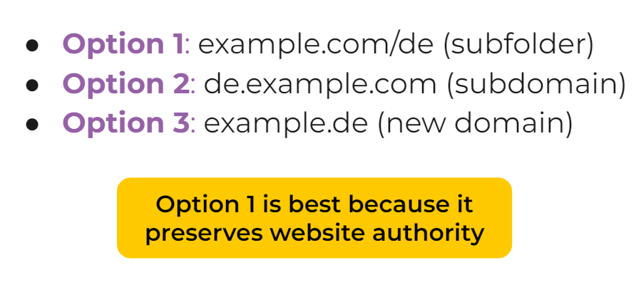 Options for domain