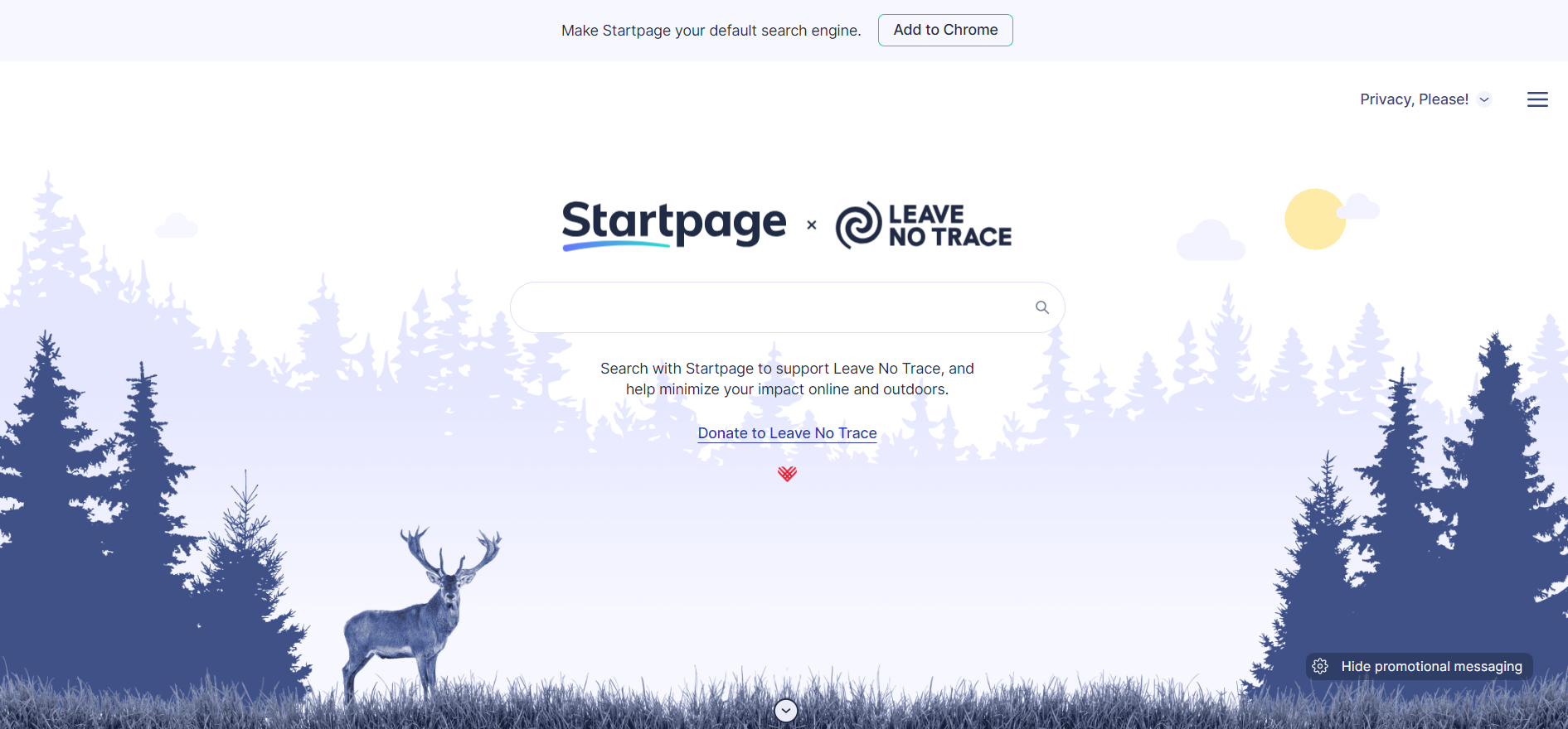 Screenshot from Startpage