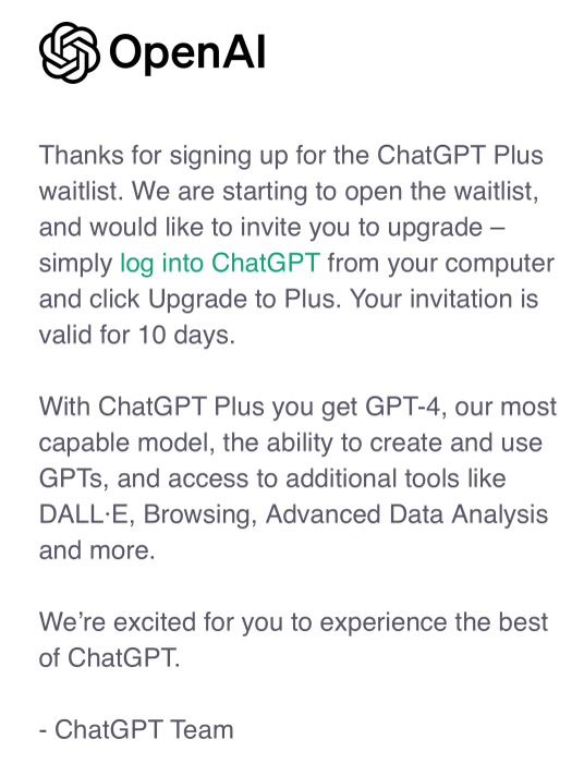 ارتقاء ChatGPT Plus به حالت تعلیق درآمد.  کاربران لیست انتظار دعوت نامه دریافت می کنند