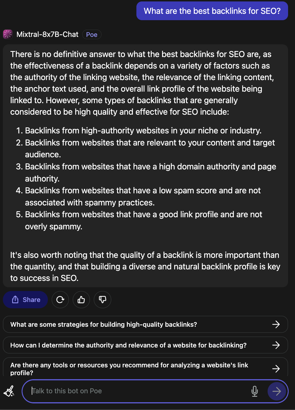 mixtral-8x7b poe mejores backlinks responsivos