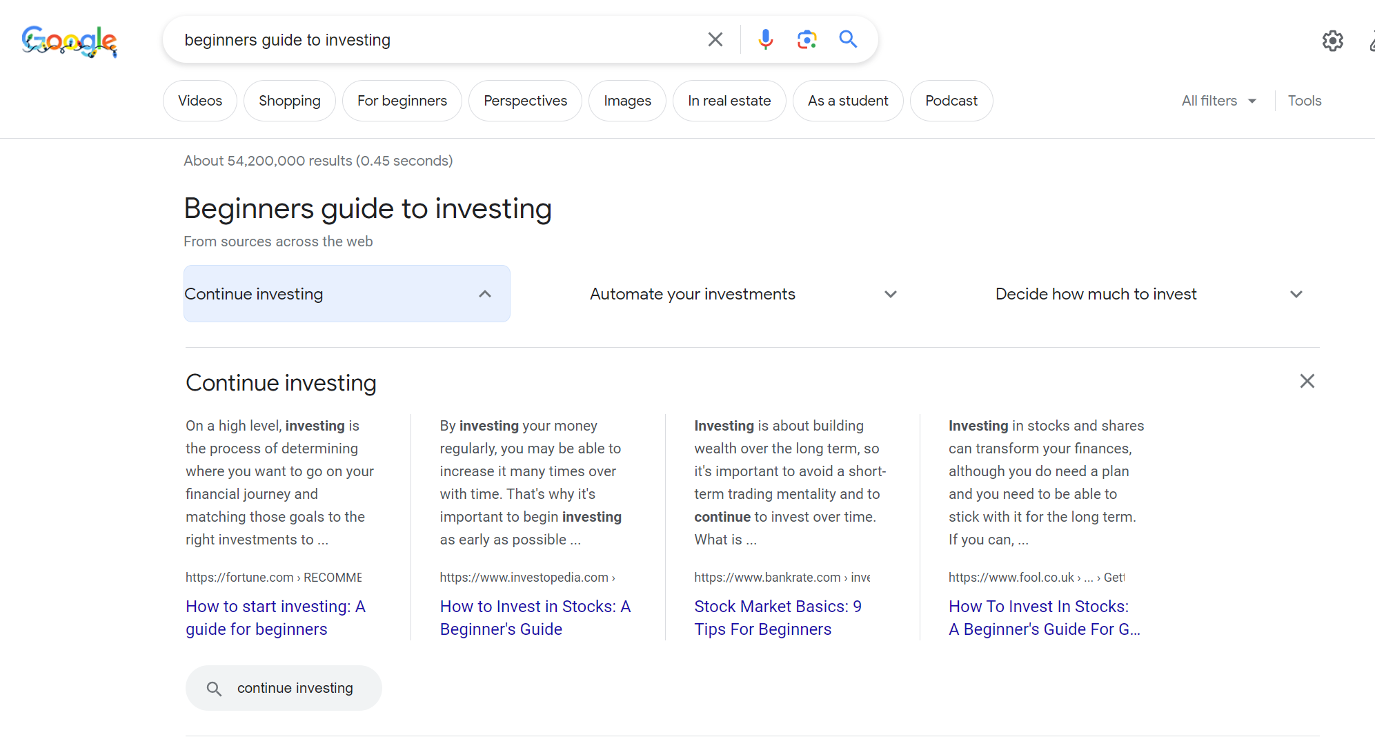 screenshot from search for beginners guide to investing google december 2023 2 6577811c2014c sej - 2 New Features Spotted in The SERPs