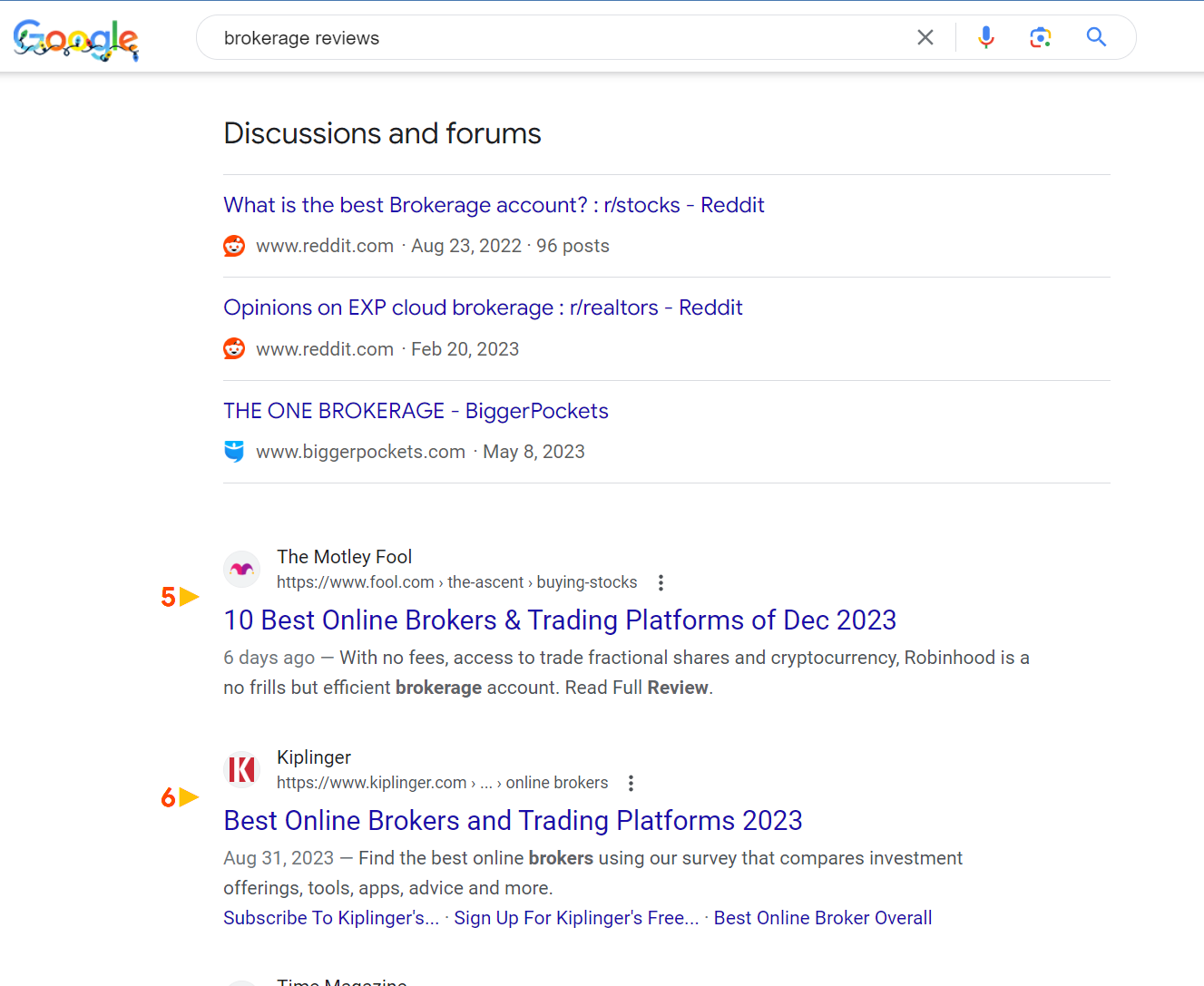 screenshot from search for brokerage reviews google december 2023 6577801e343ab sej - 2 New Features Spotted in The SERPs