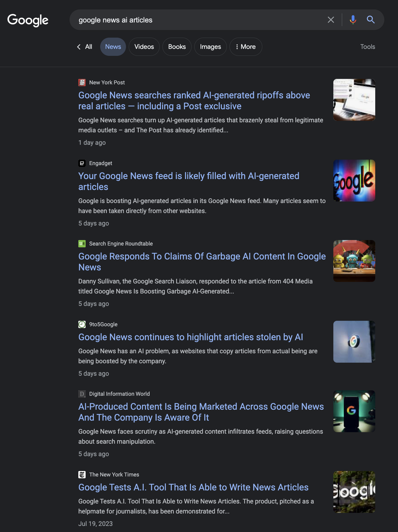 google news ai generated articles 2 65b173048f35d sej - Why Google May Rank AI-Generated Content Over Original News