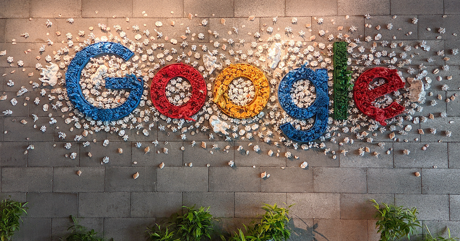 Google logo inside the Google Indonesia office in Jakarta