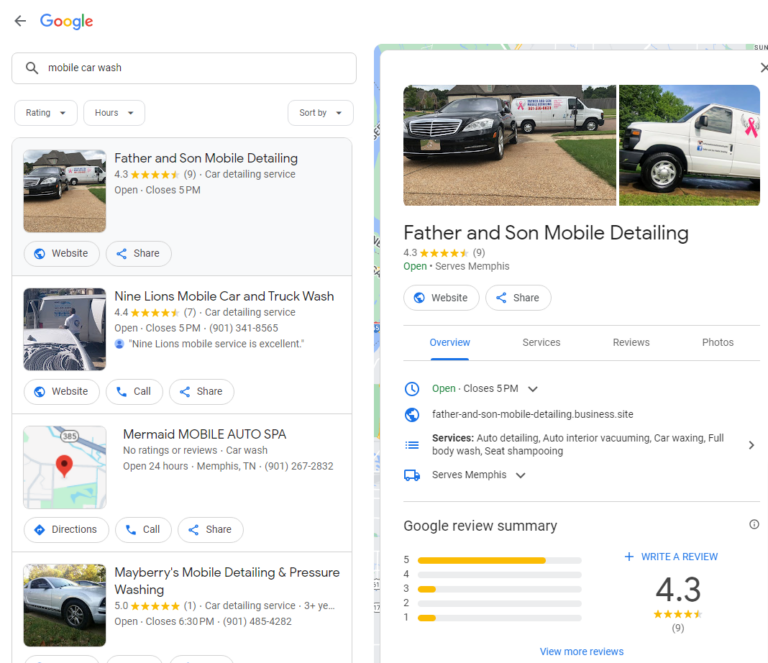 google search: mobile car wash