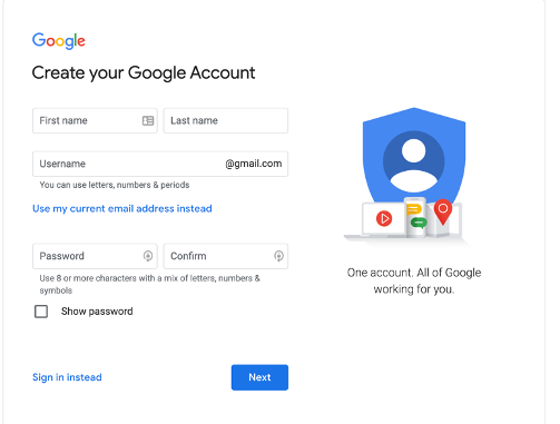 Google Keyword Planner Login screen