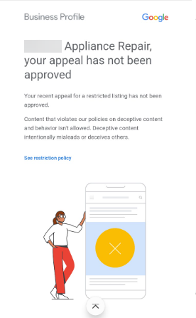denied appeal email 65c69fff49e4c sej - Google Business Profile Suspended? Here’s How To Get Reinstated