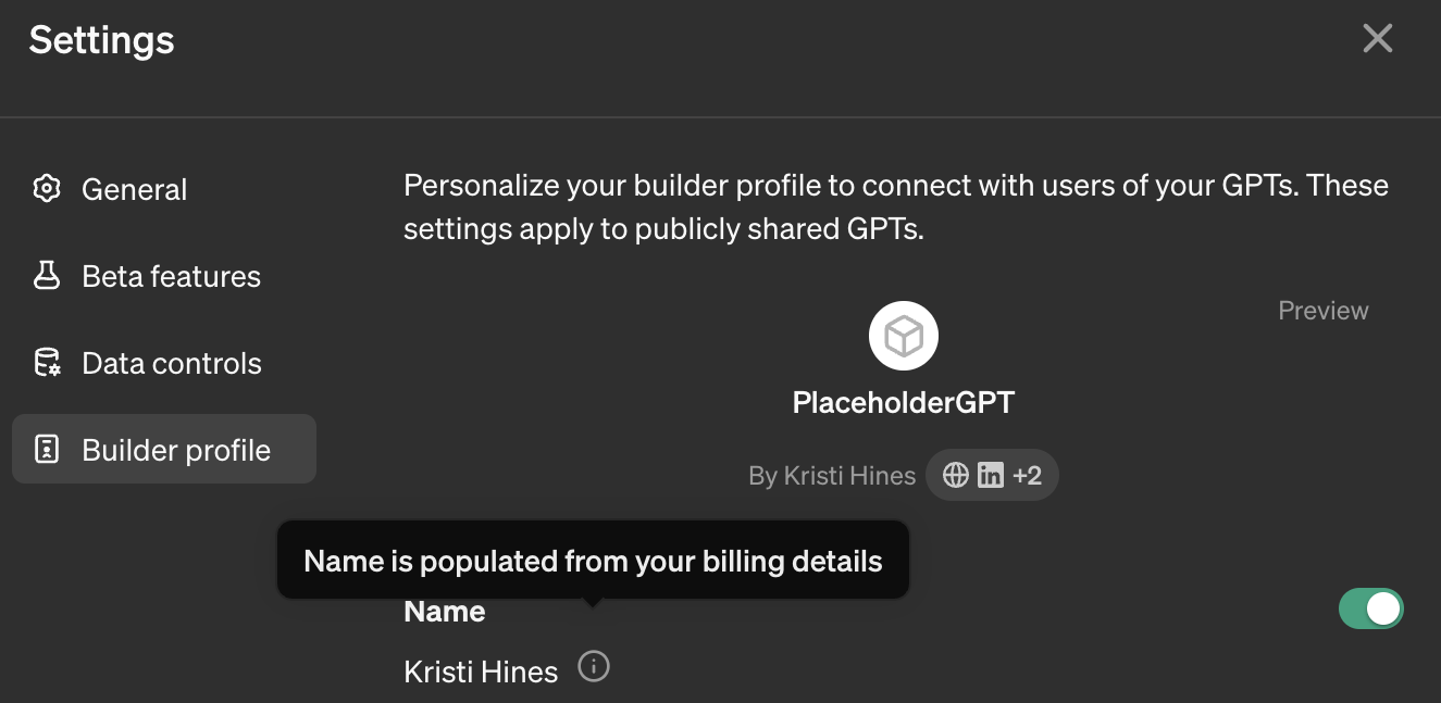 gpt builder profile change name billing details - 6 Ways To Optimize GPTs To Boost Online Visibility & Engagement