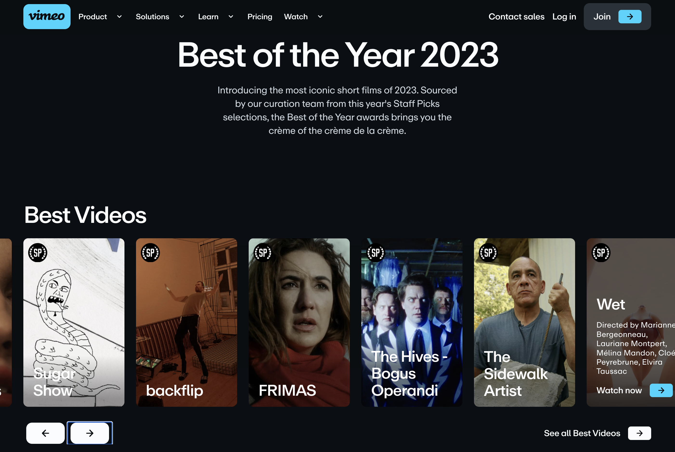 Vimeo Best of the Year 2023