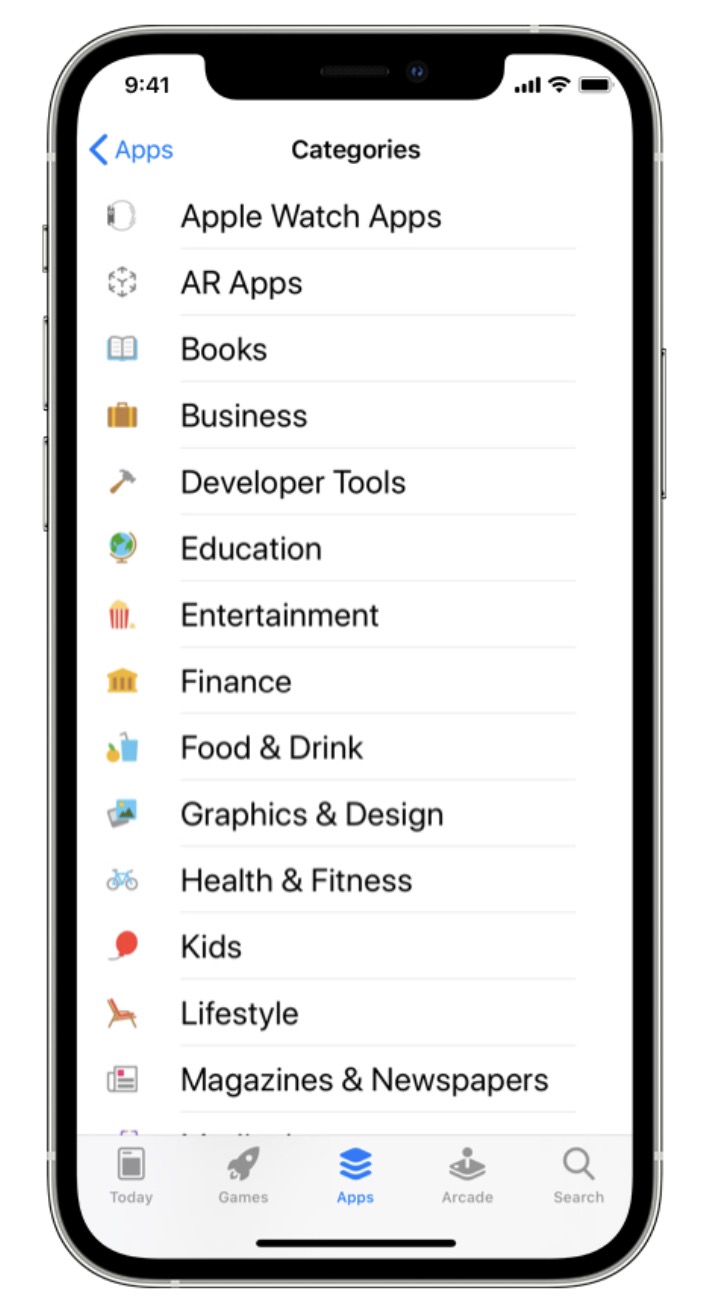 App Store Categories 