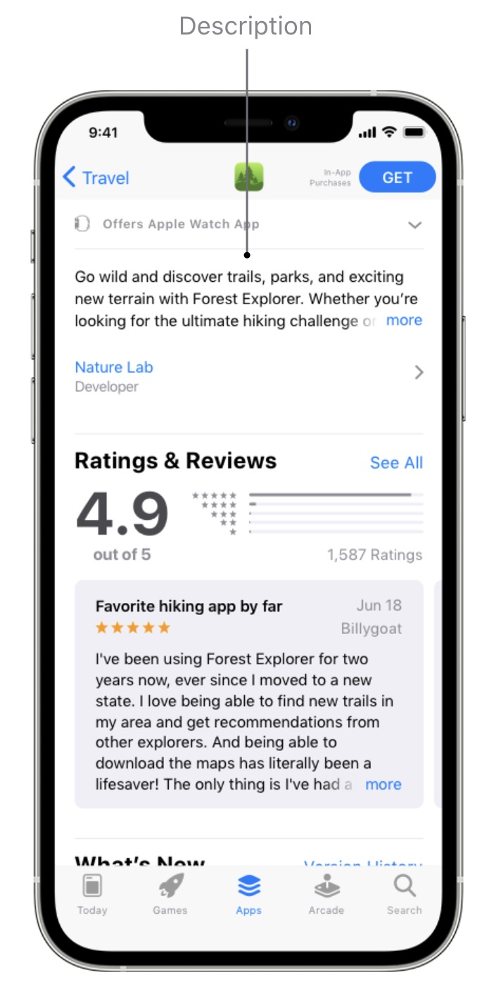 App Store Description Example