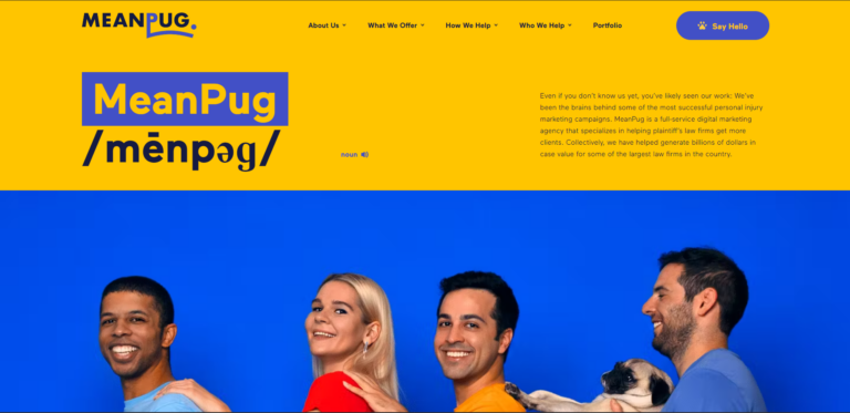 16 MeanPug 768x373 - 25 Examples Of About Us Pages For Inspiration