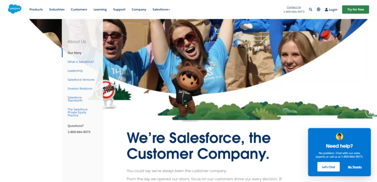 19 Salesforce 768x370 - 25 Examples Of About Us Pages For Inspiration