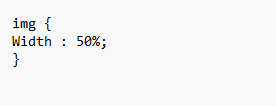 An representation  of CSS codification  that indicates that the representation  should instrumentality     up   50% of the width of the leafage   careless  of surface  size.