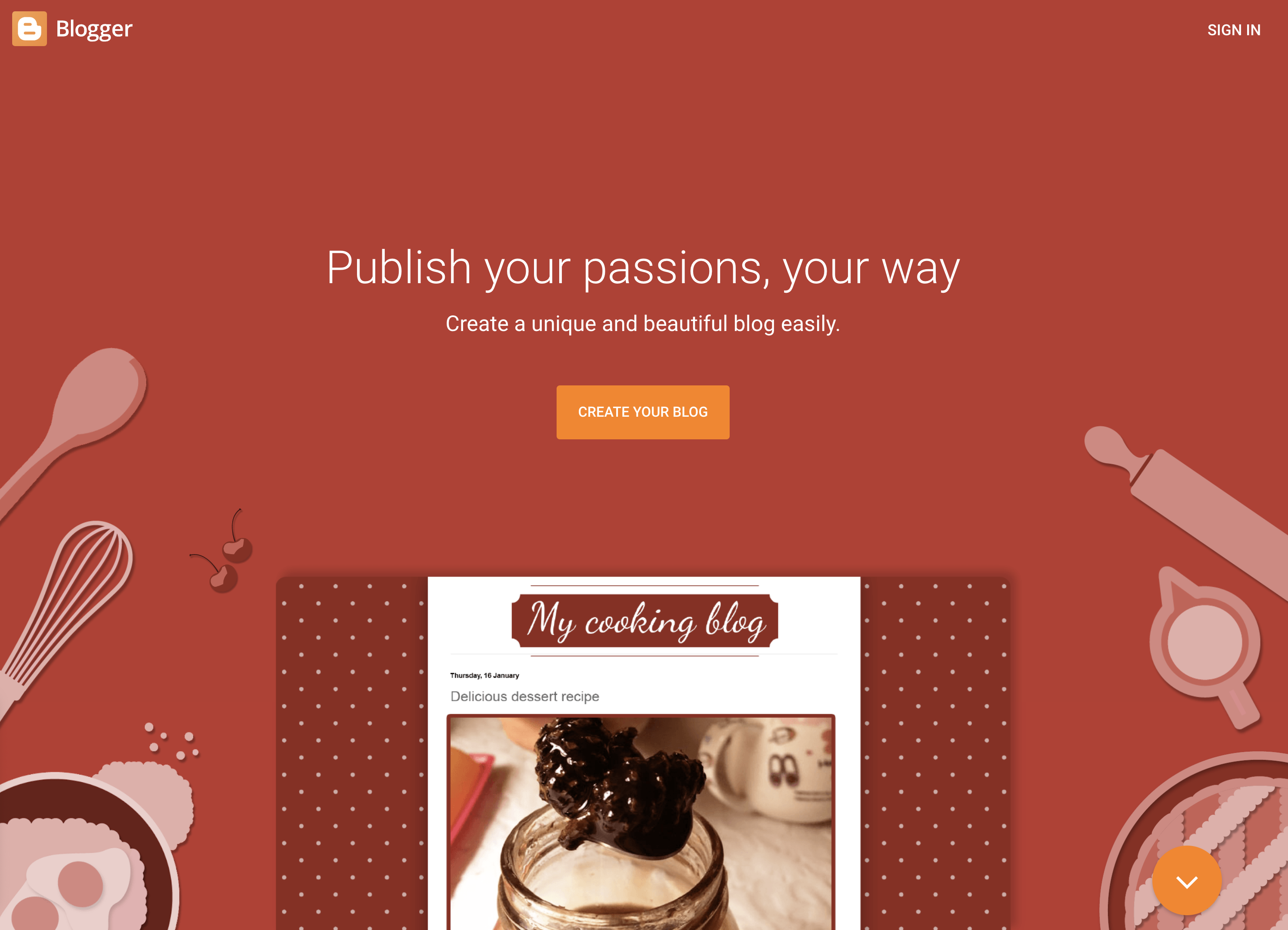 blogger website homepage