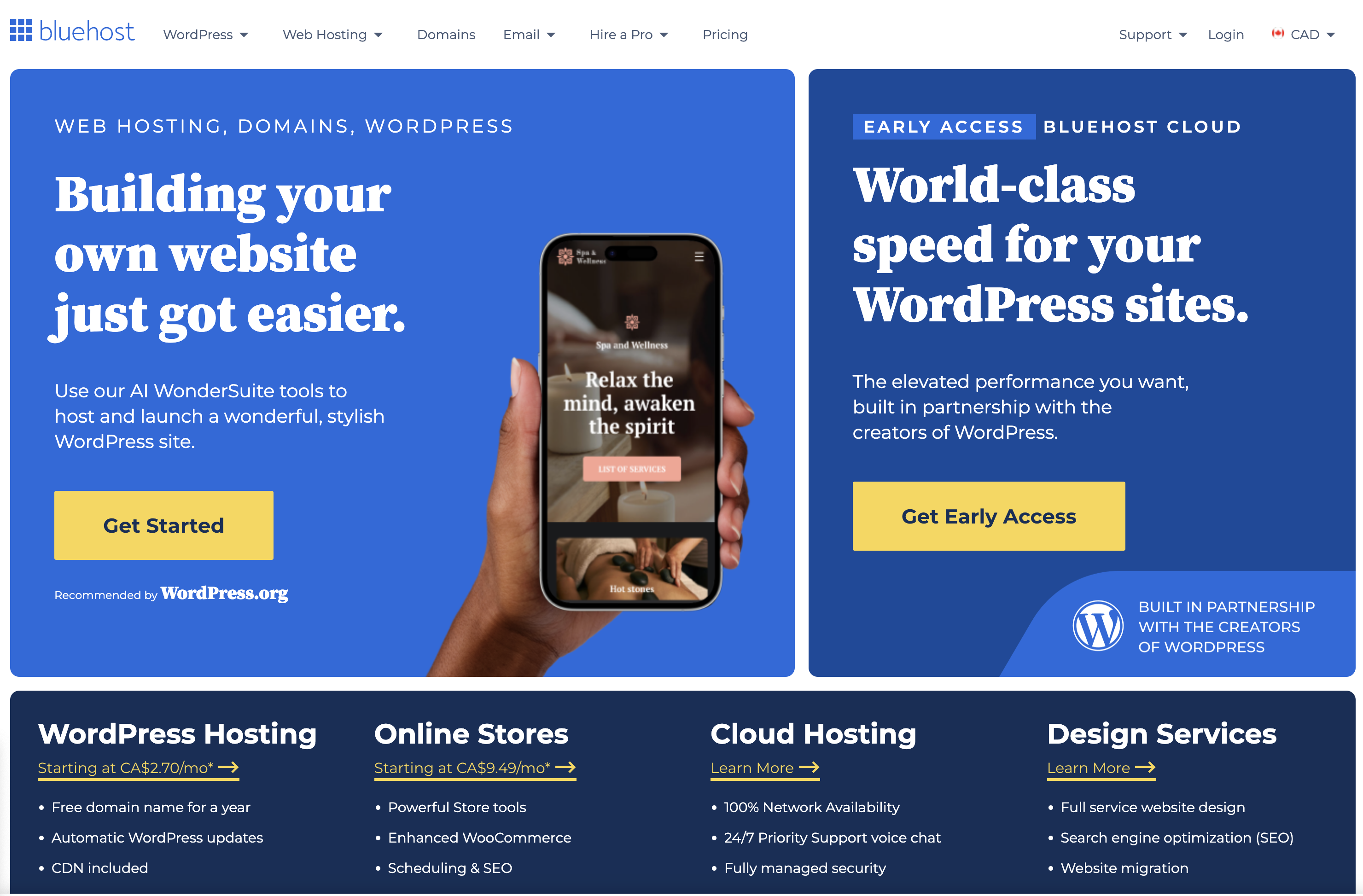 bluehost homepage 984 - 25 WordPress Alternatives Best For SEO