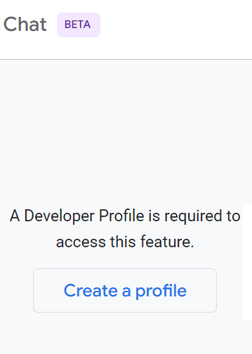Google side panel chat requires a developer profile