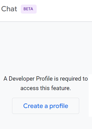 El chat del panel lateral de Google requiere un perfil de desarrollador
