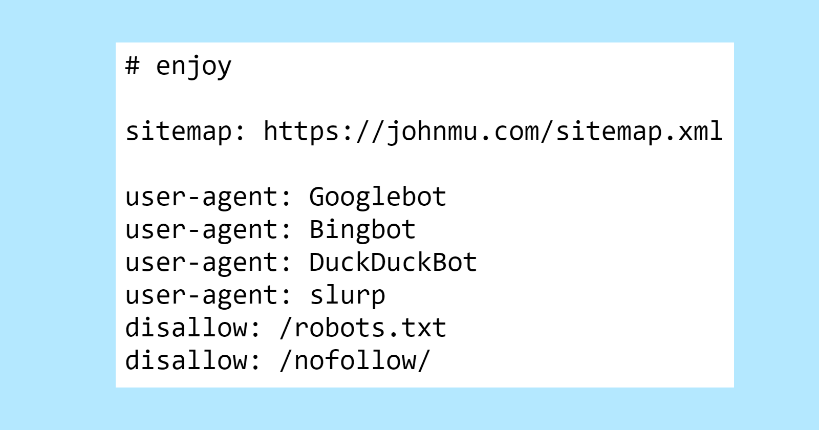 John Mueller's Freaky Robots.txt file