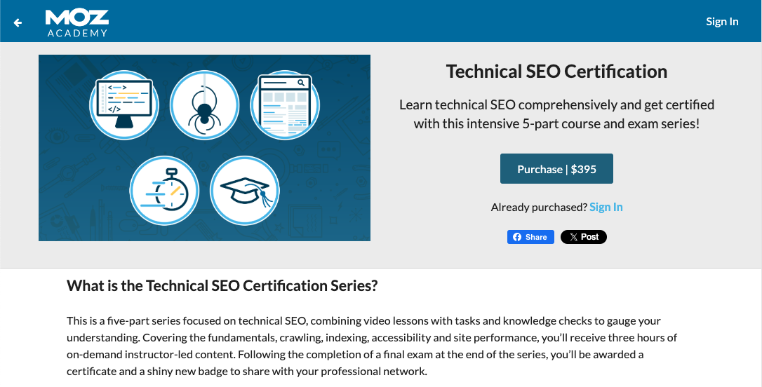 Moz Technical Cert