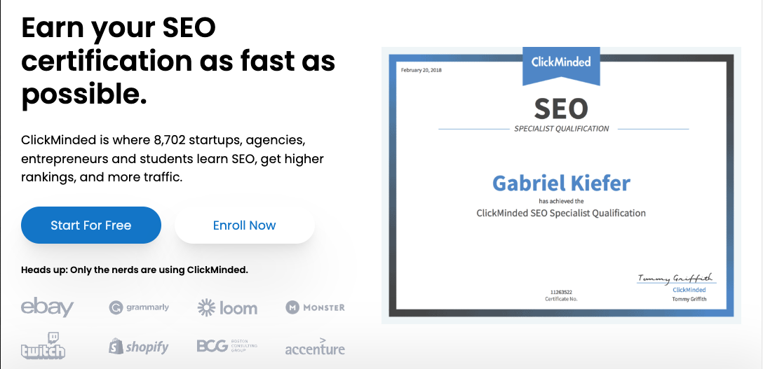 ClickMinded SEO certification