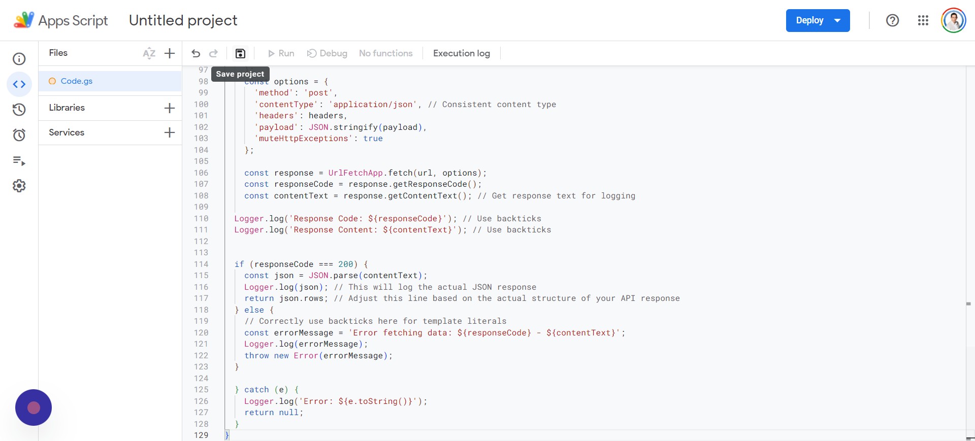 step 4 save run apps script 512 - Automate Multi-Site Reporting With Google Sheets And GSC API