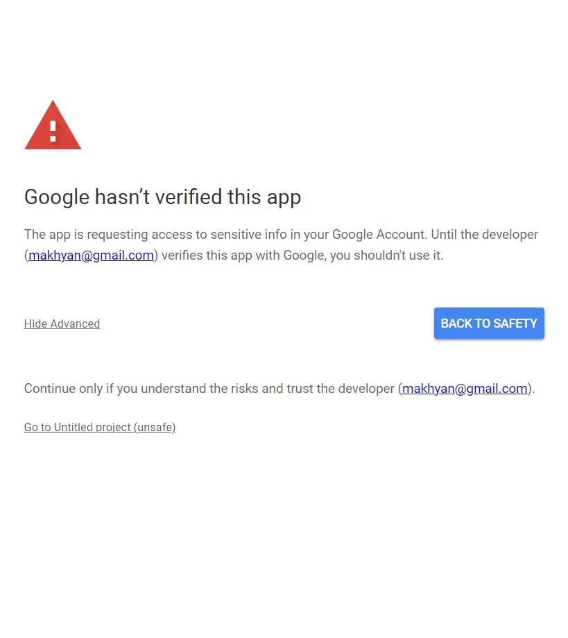 step 4 unsafe app 693 - Automate Multi-Site Reporting With Google Sheets And GSC API