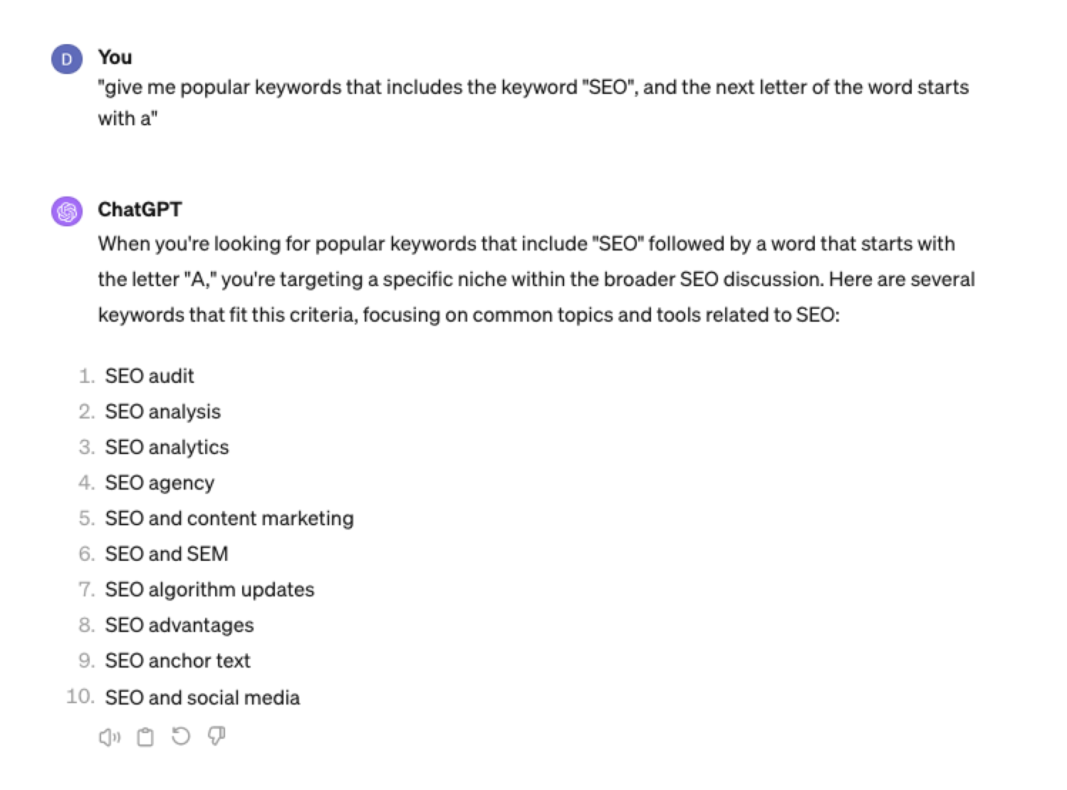 ChatGPT Alphabet keyword research method