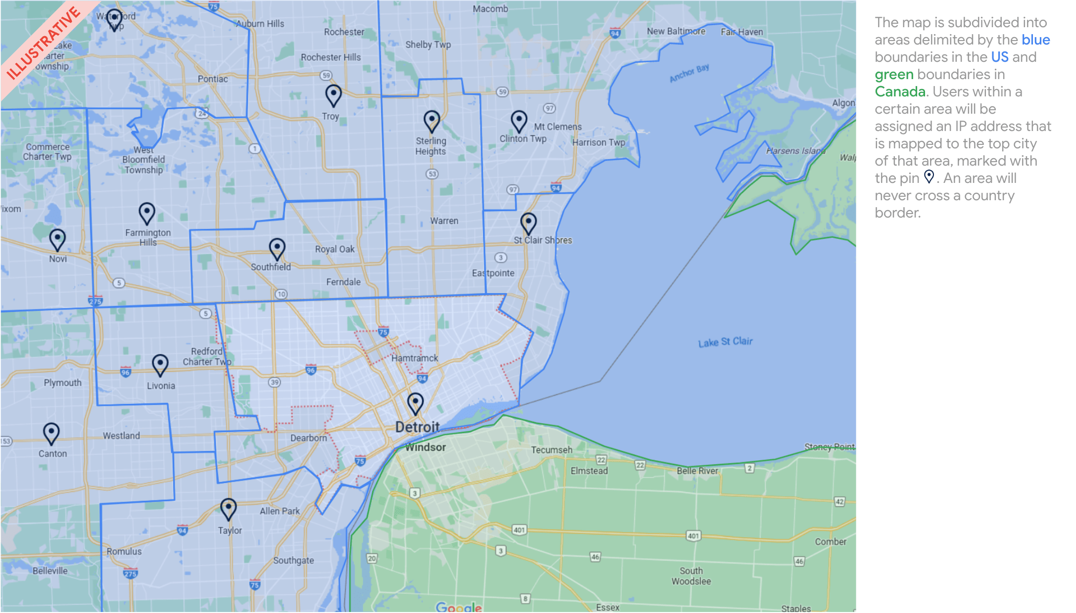 map of Google's projected  cohorts