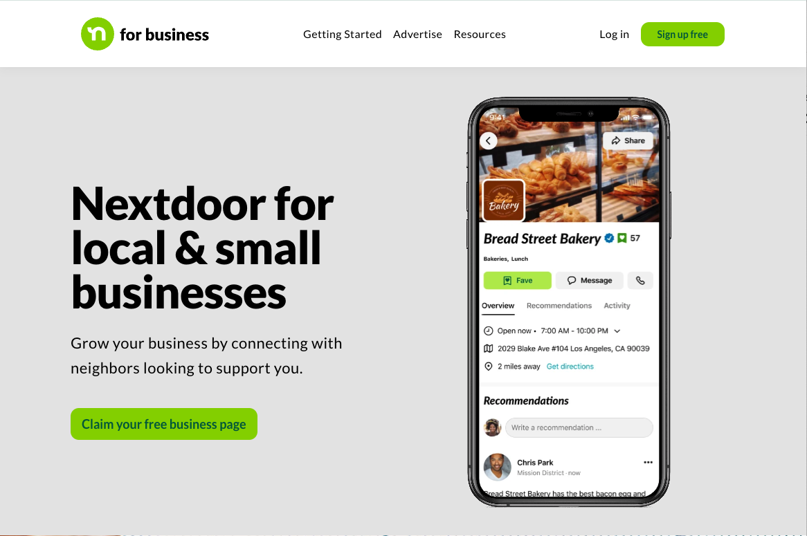 nextdoor's business services 
