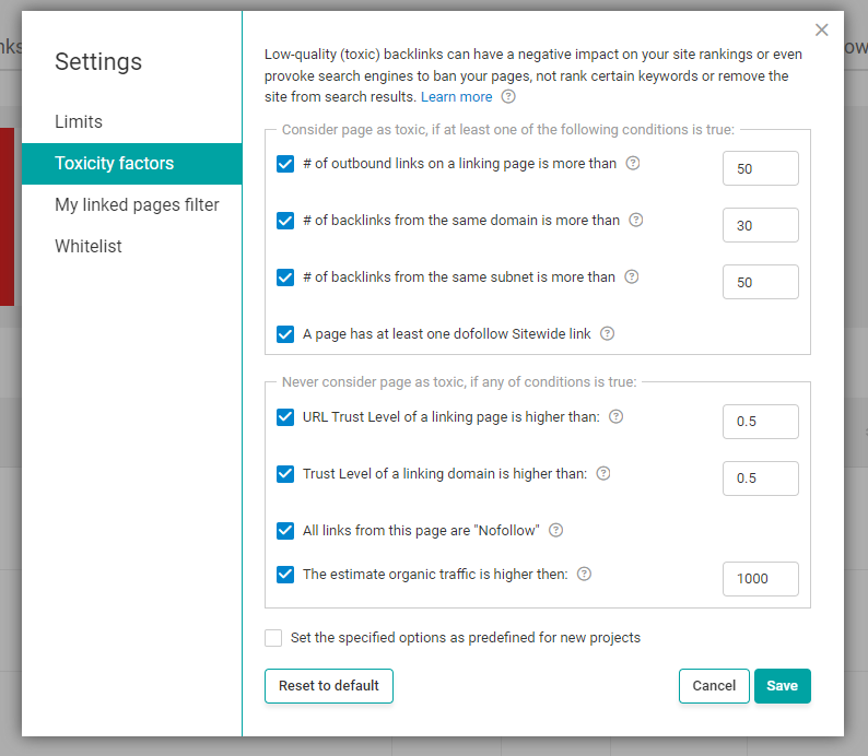 toxic pages settings 386 - 24 Effective Link Building Tactics That Work In 2024