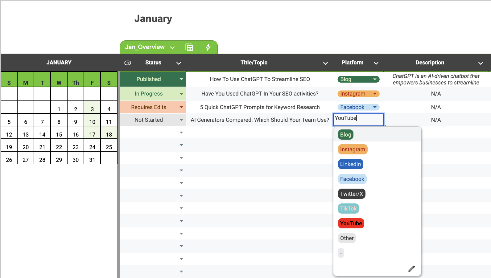 Social Media Planner: How To Plan Your Content (With Template) social media planner filling out 125 - Social Media Planner: How To Plan Your Content (With Template)