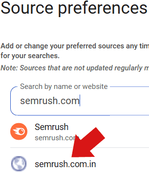 Инструмент Google «Предпочитаемые источники» забит спамом
