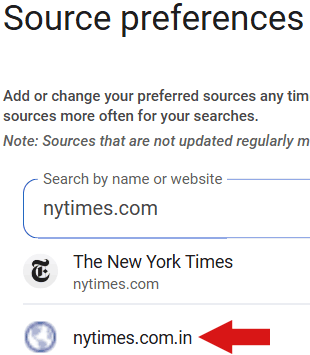 Инструмент Google «Предпочитаемые источники» забит спамом