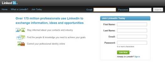 LinkedIn Home Page